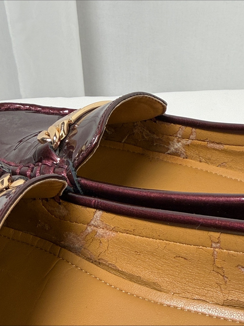 Coach Olive Burgundy/Oxblood Patent Leather Loafers - Picture 9 of 10